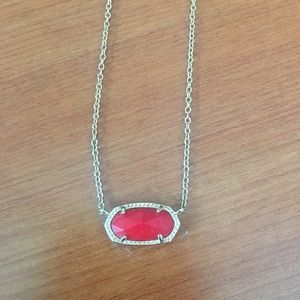 Kendra Scott Red & Gold Pendant Necklace